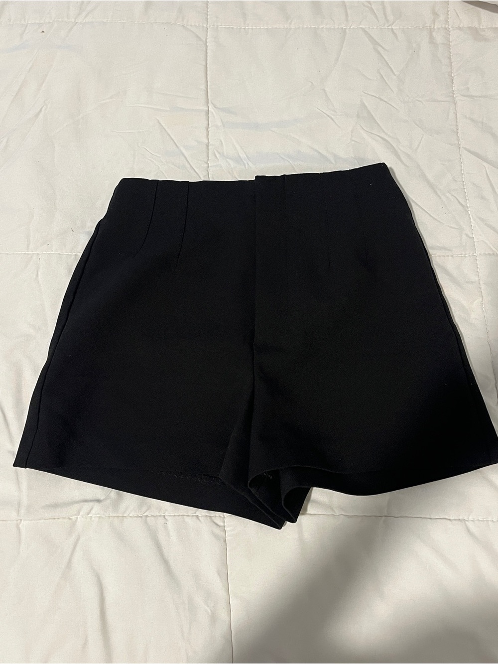 Zara Black High-Waist Mini Shorts